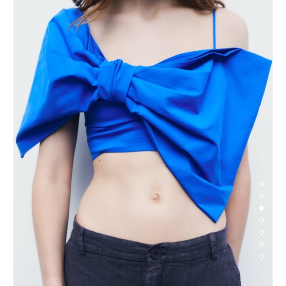 ZARA TIED CROP TOP - Picture 6 of 9